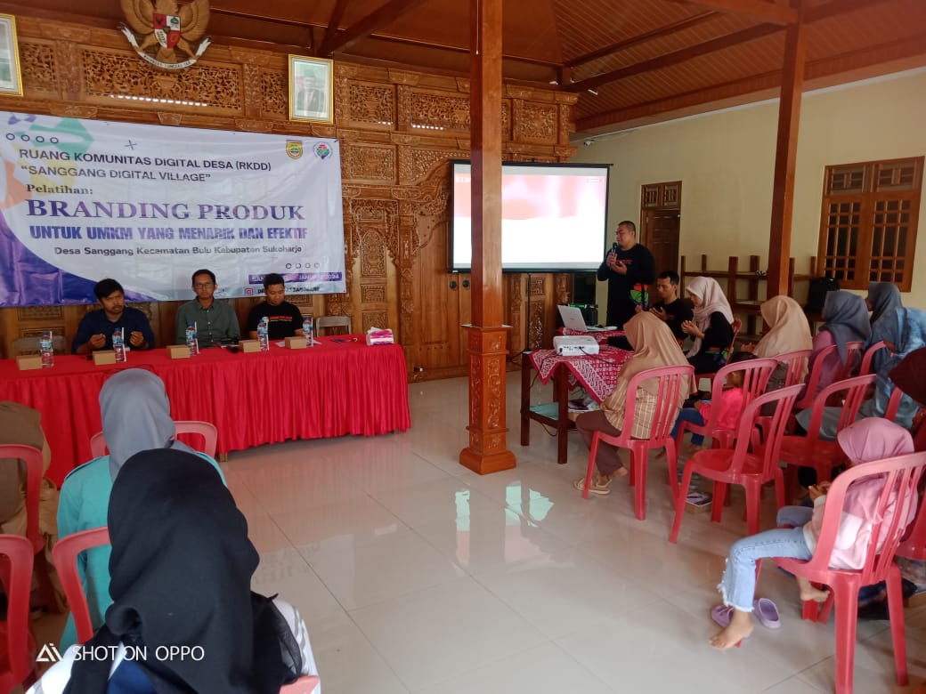Duta Digital Kabupaten Sukoharjo, Narasumber Pelatihan Branding Produk, Moderator, Kader Digital Desa Sanggang, Rohis, dan MC