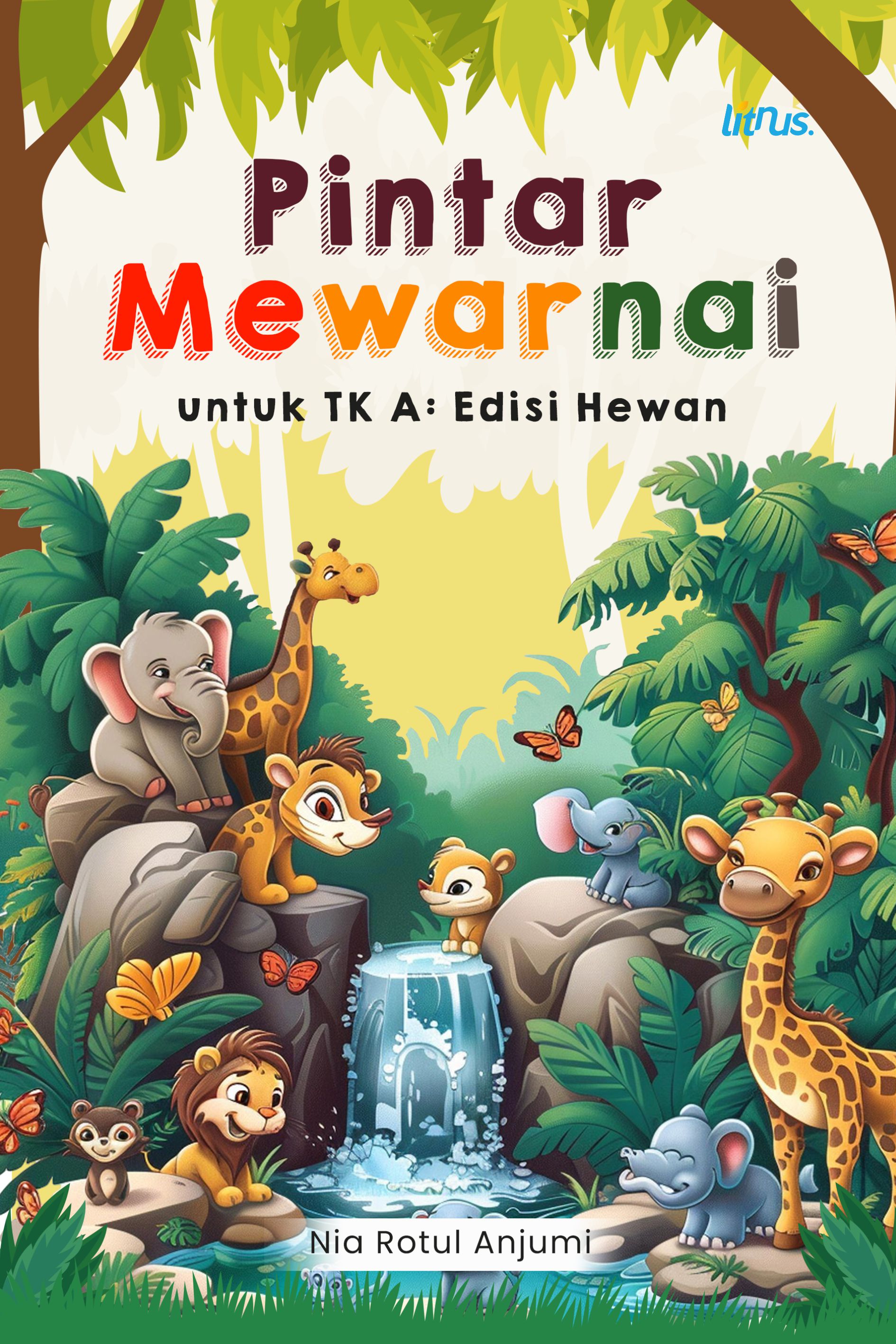 Cover buku PINTAR MEWARNAI  untuk TK A: Edisi Hewan